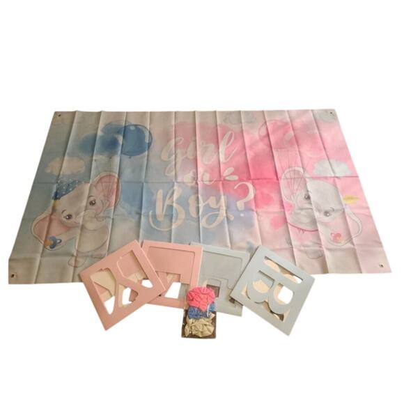 Gender Reveal Baby Party Decorations Pack New Elephant - Picture 1 of 5